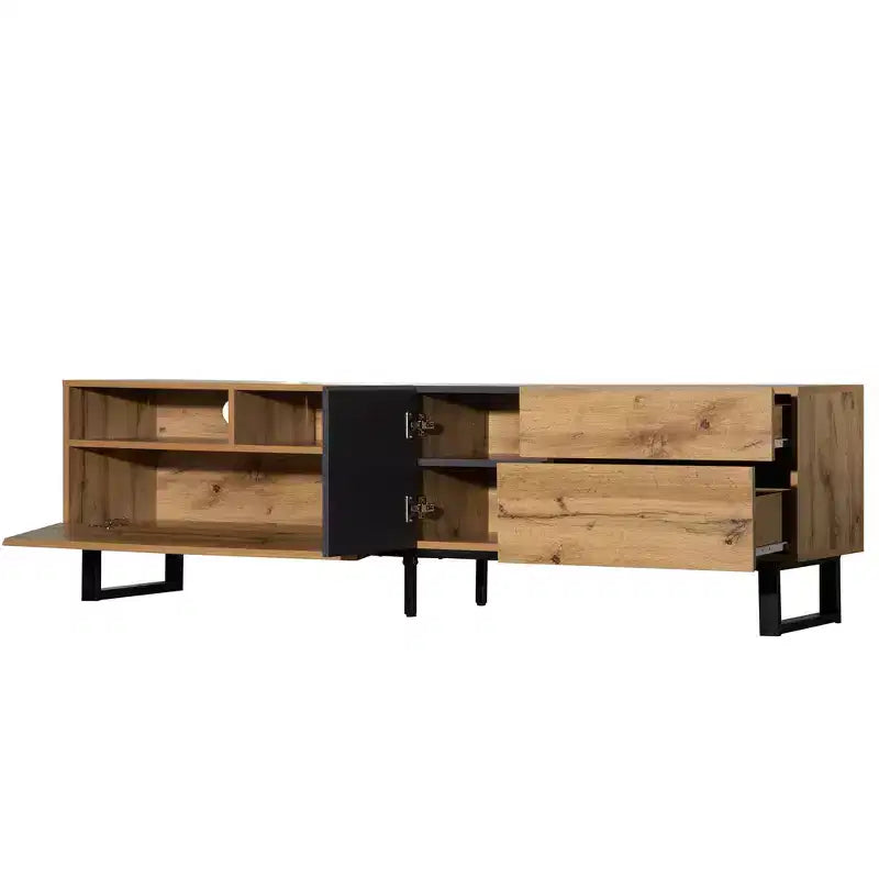 Meuble TV moderne en bois avec abattant