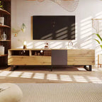Meuble TV moderne en bois avec abattant