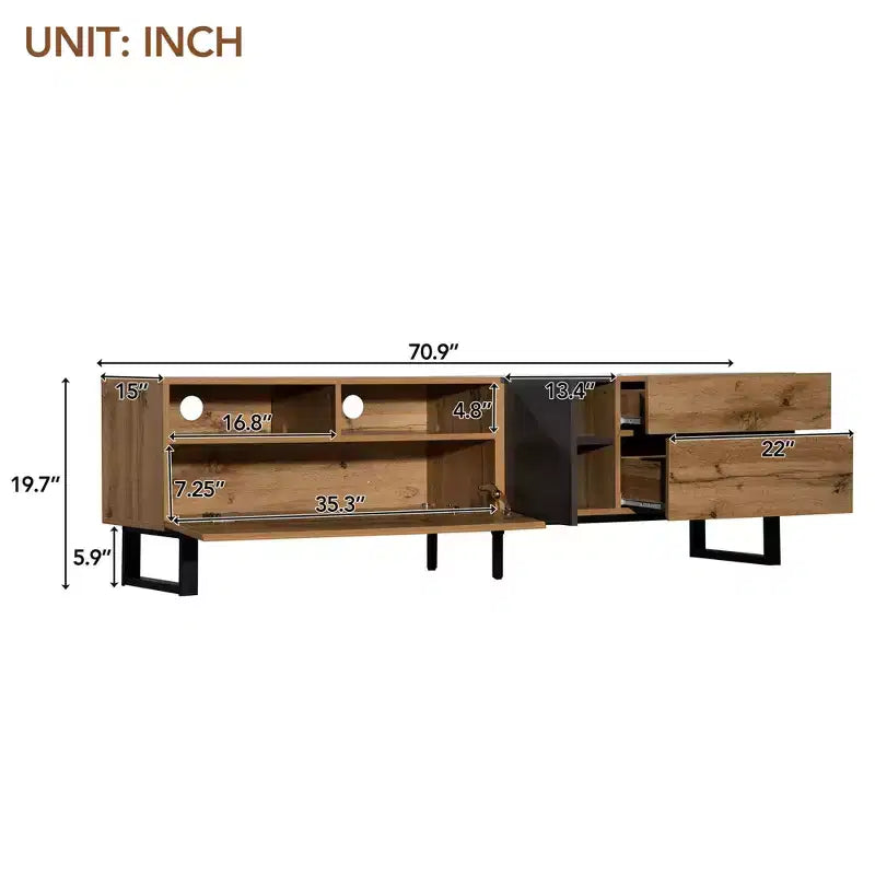 Meuble TV moderne en bois avec abattant