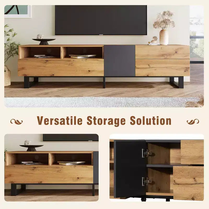 Meuble TV moderne en bois avec abattant