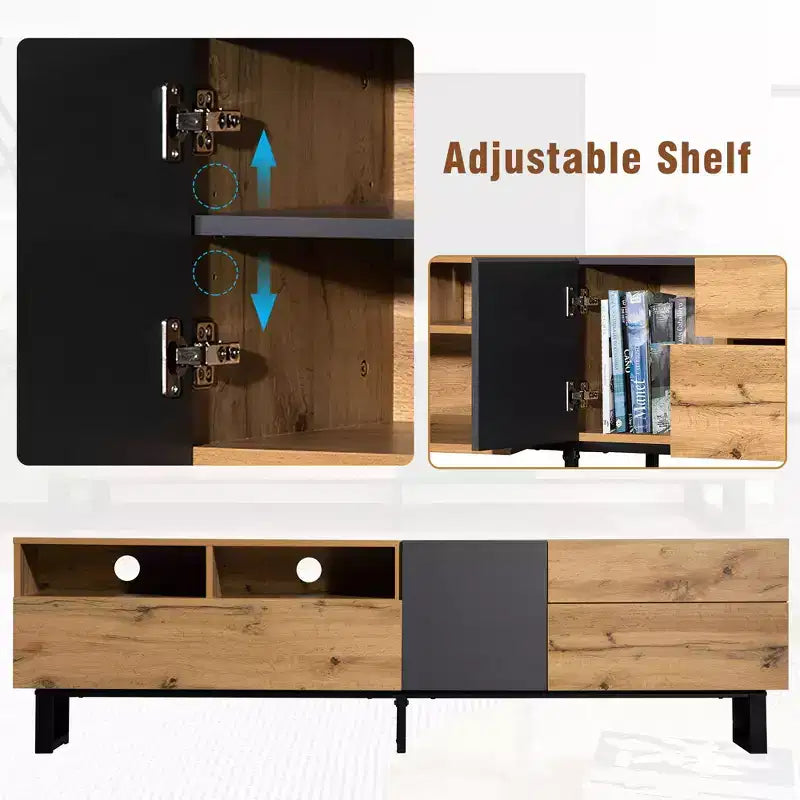 Meuble TV moderne en bois avec abattant