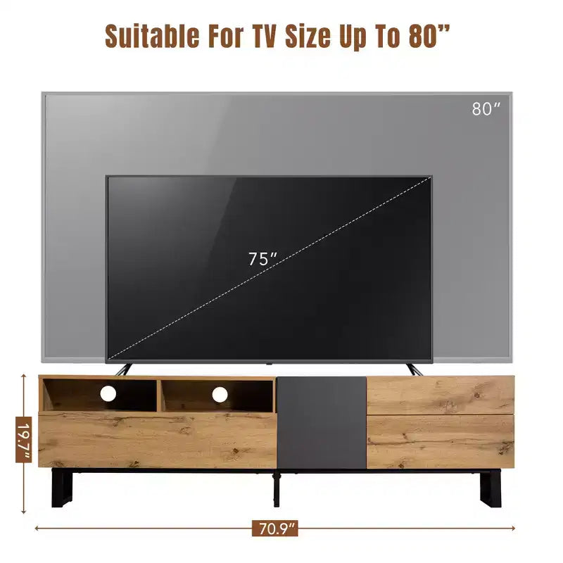 Meuble TV moderne en bois avec abattant