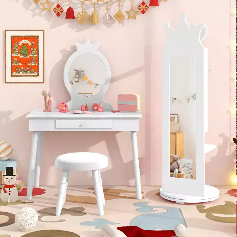 Support de rangement pour bijoux d'enfant avec miroir pleine longueur