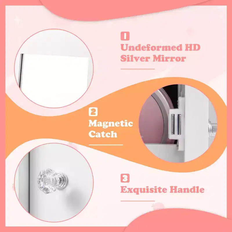 Support de rangement pour bijoux d'enfant avec miroir pleine longueur