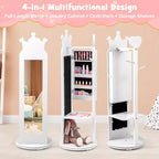 Support de rangement pour bijoux d'enfant avec miroir pleine longueur