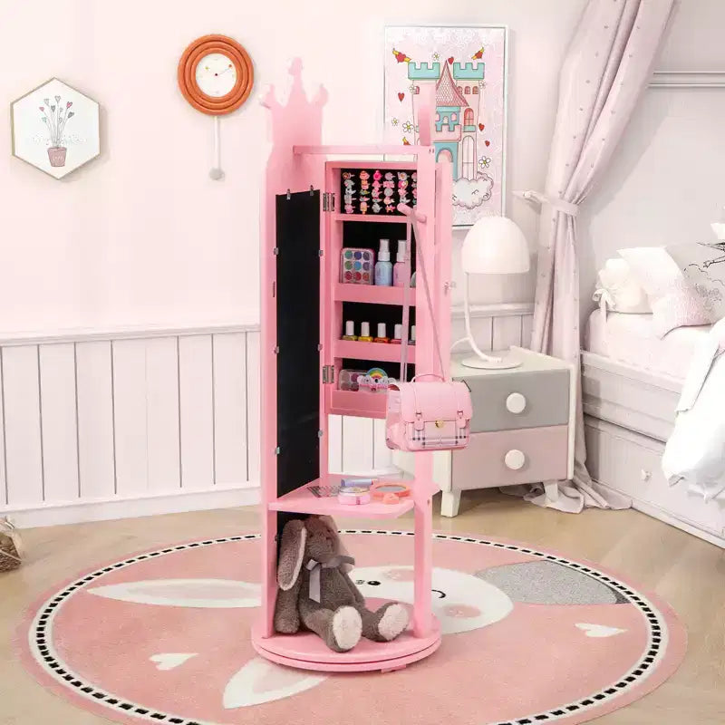 Support de rangement pour bijoux d'enfant avec miroir pleine longueur