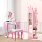 Support de rangement pour bijoux d'enfant avec miroir pleine longueur