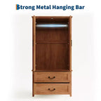 Armoire-penderie en bois avec 2 tiroirs de rangement