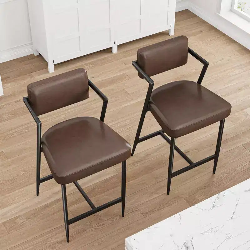 Tabourets de bar hauts avec coussin épais et pieds en métal renforcé