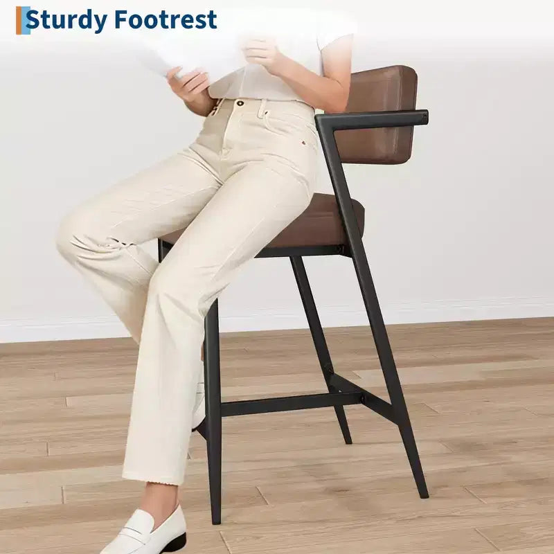 Tabourets de bar hauts avec coussin épais et pieds en métal renforcé