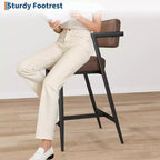 Tabourets de bar hauts avec coussin épais et pieds en métal renforcé