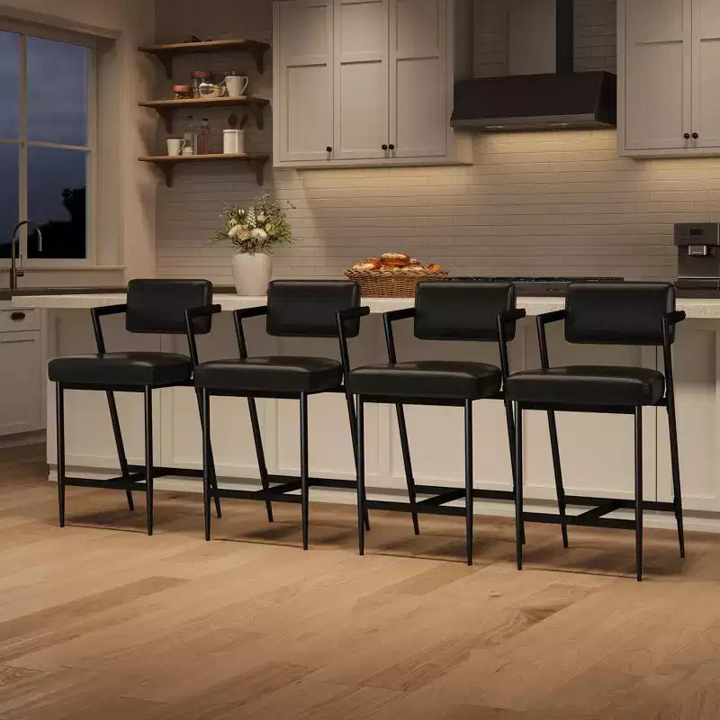 Tabourets de bar hauts avec coussin épais et pieds en métal renforcé