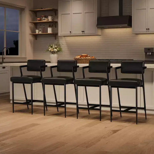 Tabourets de bar hauts avec coussin épais et pieds en métal renforcé