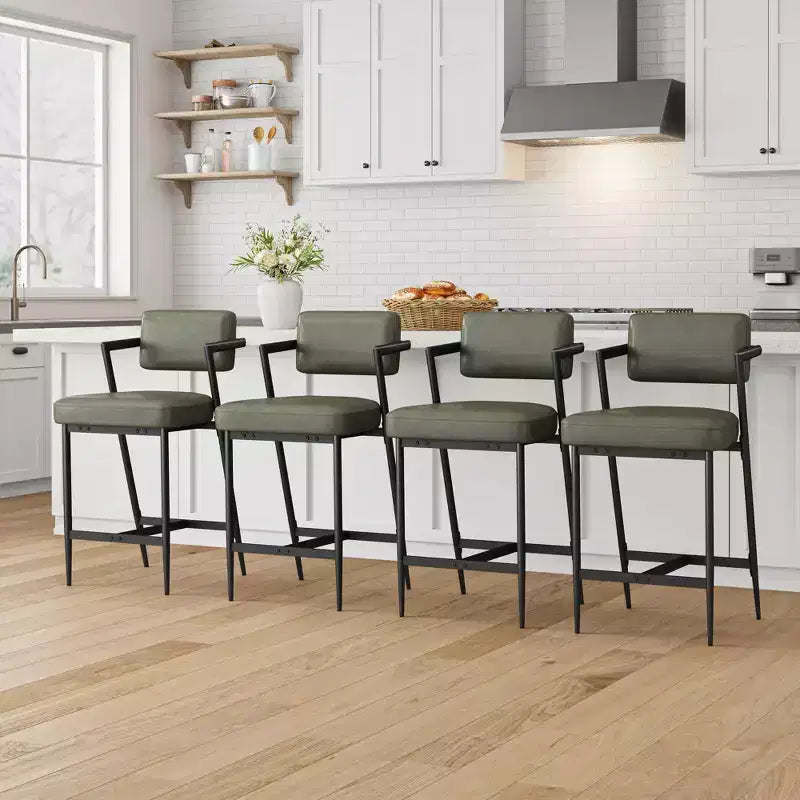 Tabourets de bar hauts avec coussin épais et pieds en métal renforcé