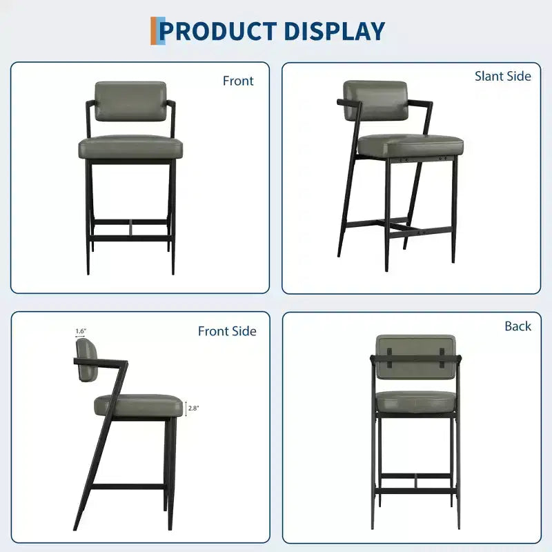 Tabourets de bar hauts avec coussin épais et pieds en métal renforcé