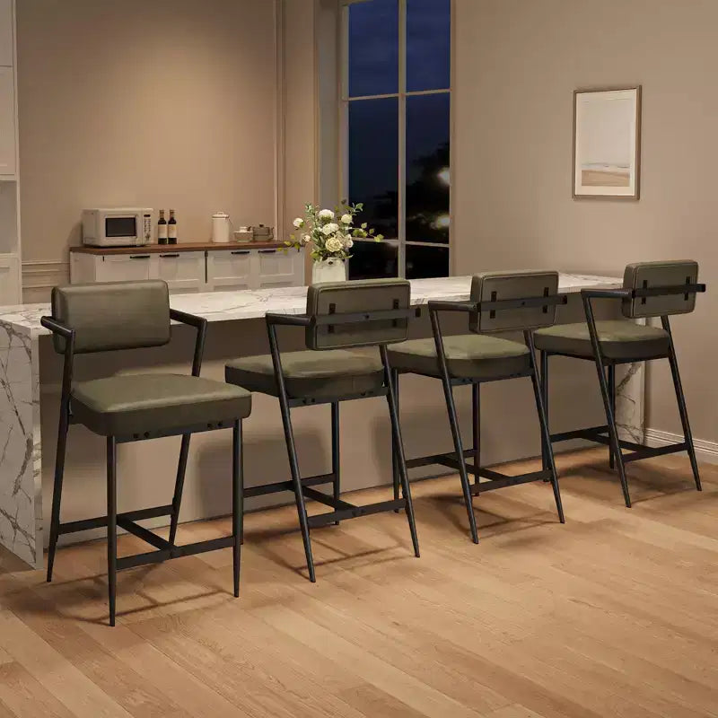 Tabourets de bar hauts avec coussin épais et pieds en métal renforcé