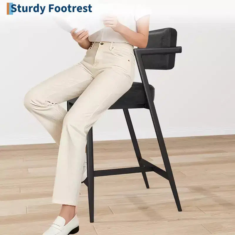 Tabourets de bar hauts avec coussin épais et pieds en métal renforcé