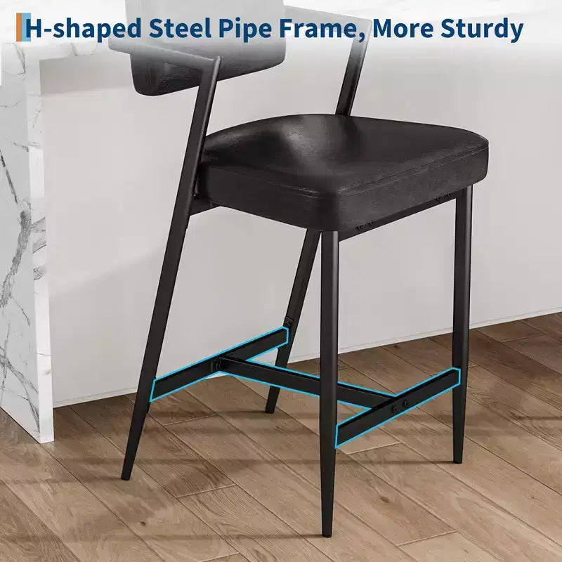Tabourets de bar hauts avec coussin épais et pieds en métal renforcé