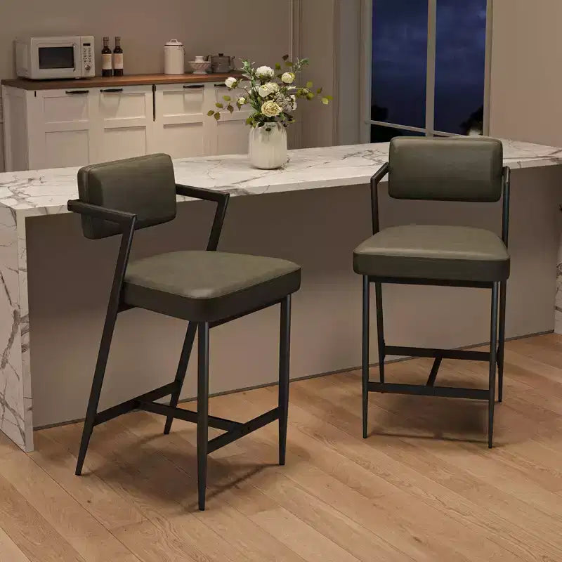 Tabourets de bar hauts avec coussin épais et pieds en métal renforcé
