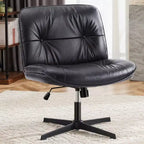 Siège de bureau sans roulettes, avec assise pivotante sans accoudoirs pour s'asseoir les jambes croisées