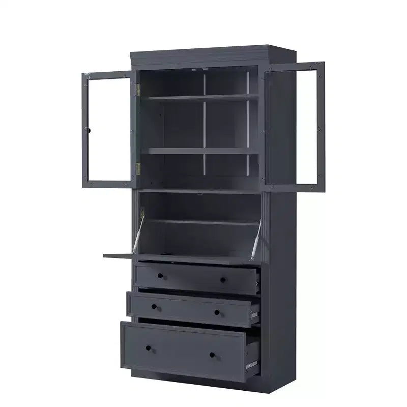 Armoire de cuisine autoportante, meuble de rangement haut