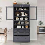 Armoire de cuisine autoportante, meuble de rangement haut
