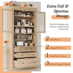 Armoire de cuisine autoportante, meuble de rangement haut
