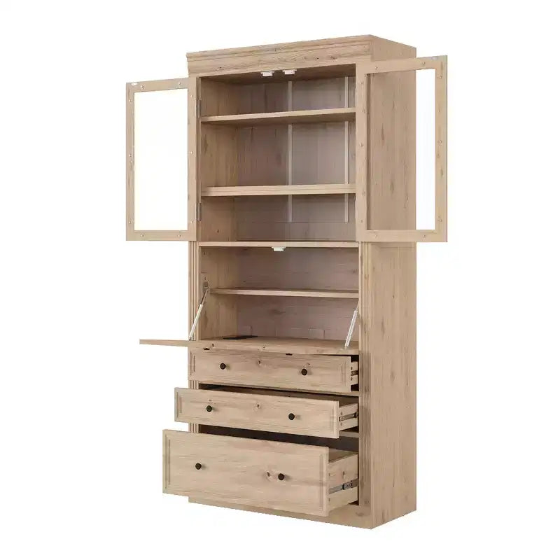 Armoire de cuisine autoportante, meuble de rangement haut