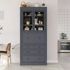 Armoire de cuisine autoportante, meuble de rangement haut
