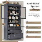 Armoire de cuisine autoportante, meuble de rangement haut