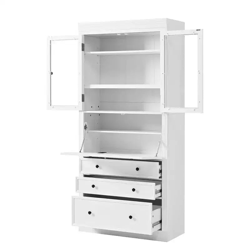 Armoire de cuisine autoportante, meuble de rangement haut
