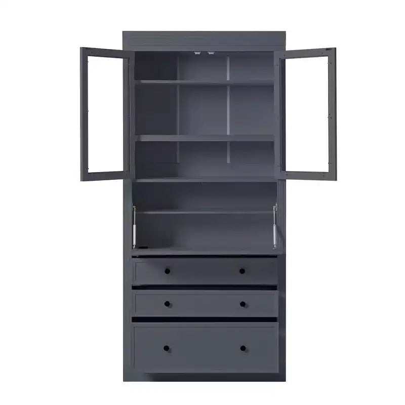 Armoire de cuisine autoportante, meuble de rangement haut