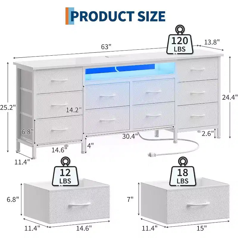 Prises de courant pour commode TV Tiroirs de rangement pour commode TV
