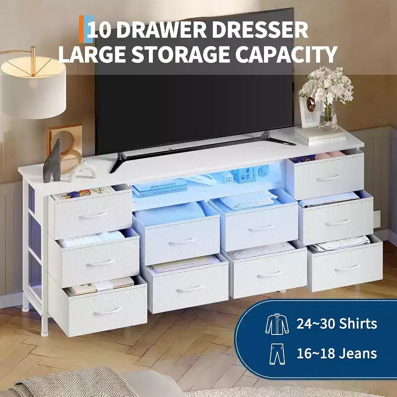 Prises de courant pour commode TV Tiroirs de rangement pour commode TV