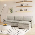108 Modular Sectional Cloud Couch Comfy Cloud Couch with Movable Ottoman Modern Chenille L Shaped Modular Sofa Ottoman Sectional Sofa for Apartment