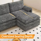 Canapé nuage confortable, canapé modulaire en L moderne en chenille