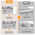 Canapé nuage confortable, canapé modulaire en L moderne en chenille