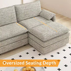 Canapé nuage confortable, canapé modulaire en L moderne en chenille