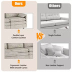 Canapé nuage confortable, canapé modulaire en L moderne en chenille