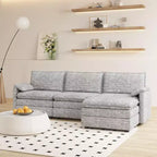 Canapé nuage confortable, canapé modulaire en L moderne en chenille