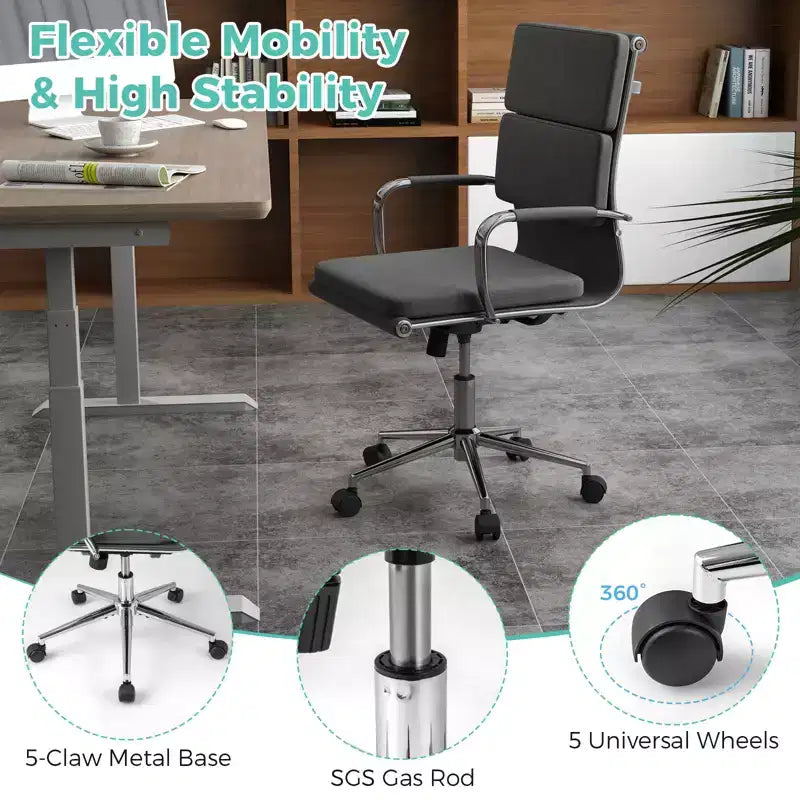 Chaise de bureau ergonomique avec dossier basculant et housses à fermeture éclair