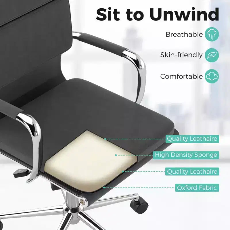 Chaise de bureau ergonomique avec dossier basculant et housses à fermeture éclair