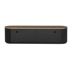 Meuble TV console moderne avec placards et poignées métalliques