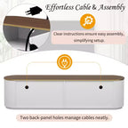 Meuble TV console moderne avec placards et poignées métalliques
