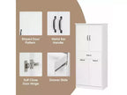 Armoire de Rangement Haute de Salle de Bain Double Meuble Autoportant de Rangement au Sol