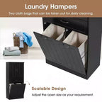 Armoire de Rangement Haute de Salle de Bain Double Meuble Autoportant de Rangement au Sol