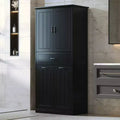 65 Tall Bathroom Storage Cabinet Double Tilt Out Hidden Laundry Hamper Freestanding Floor Storage Cabinet for Bathroom Kitchen Living Room