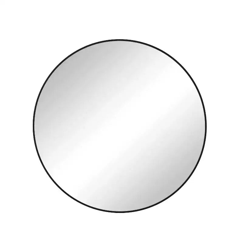 Miroir de salle de bain rond, cadre en métal moderne, miroir mural de courtoisie