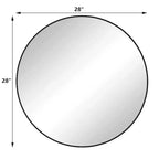 Miroir de salle de bain rond, cadre en métal moderne, miroir mural de courtoisie