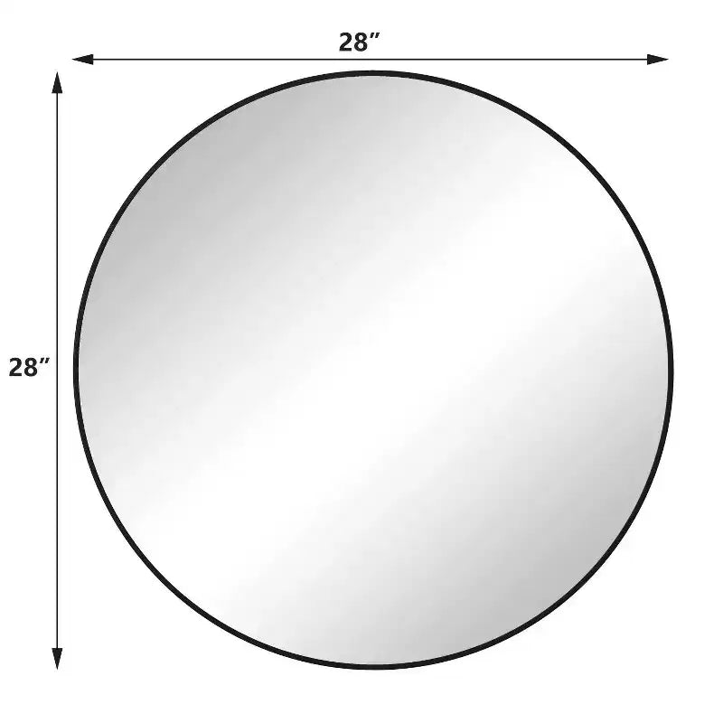 Miroir de salle de bain rond, cadre en métal moderne, miroir mural de courtoisie